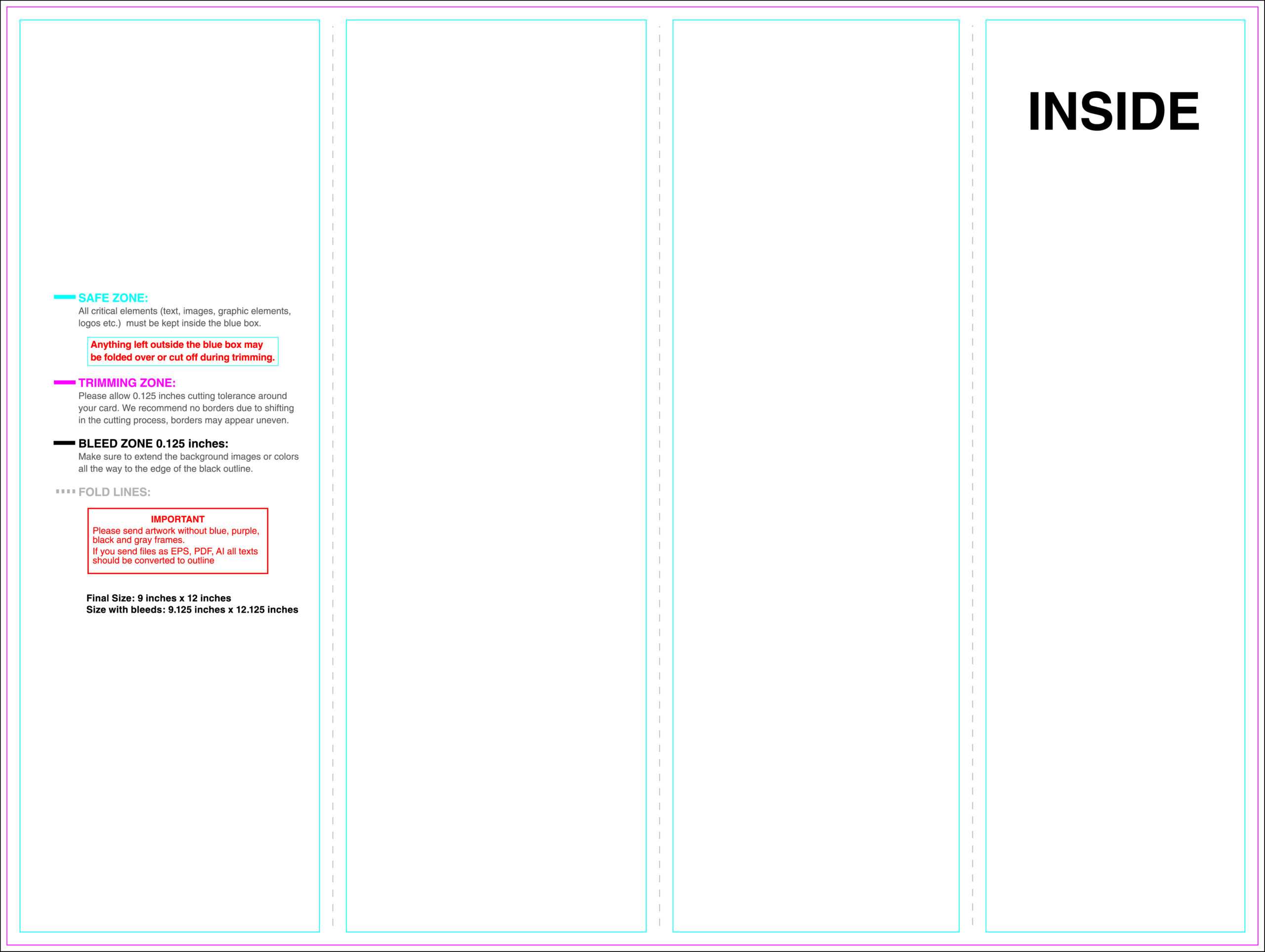 Dreaded Quad Fold Brochure Template Ideas Free 4 Panel In Brochure 4 Fold Template