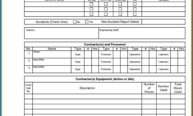 √ Free Editable Construction Daily Report Template in Construction Daily Report Template Free