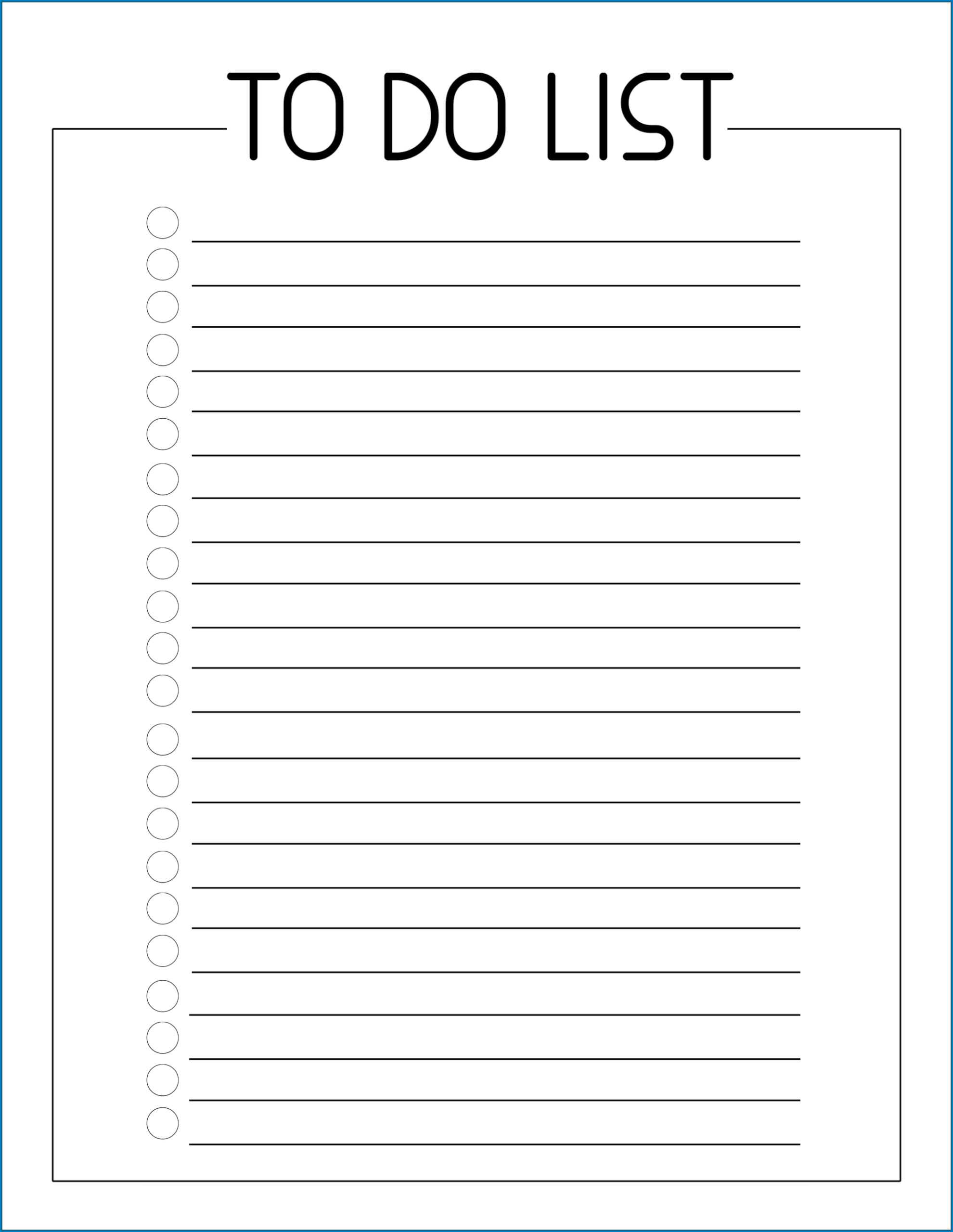 √ Free Printable To Do Checklist Template | Templateral With Regard To Blank Checklist Template Word