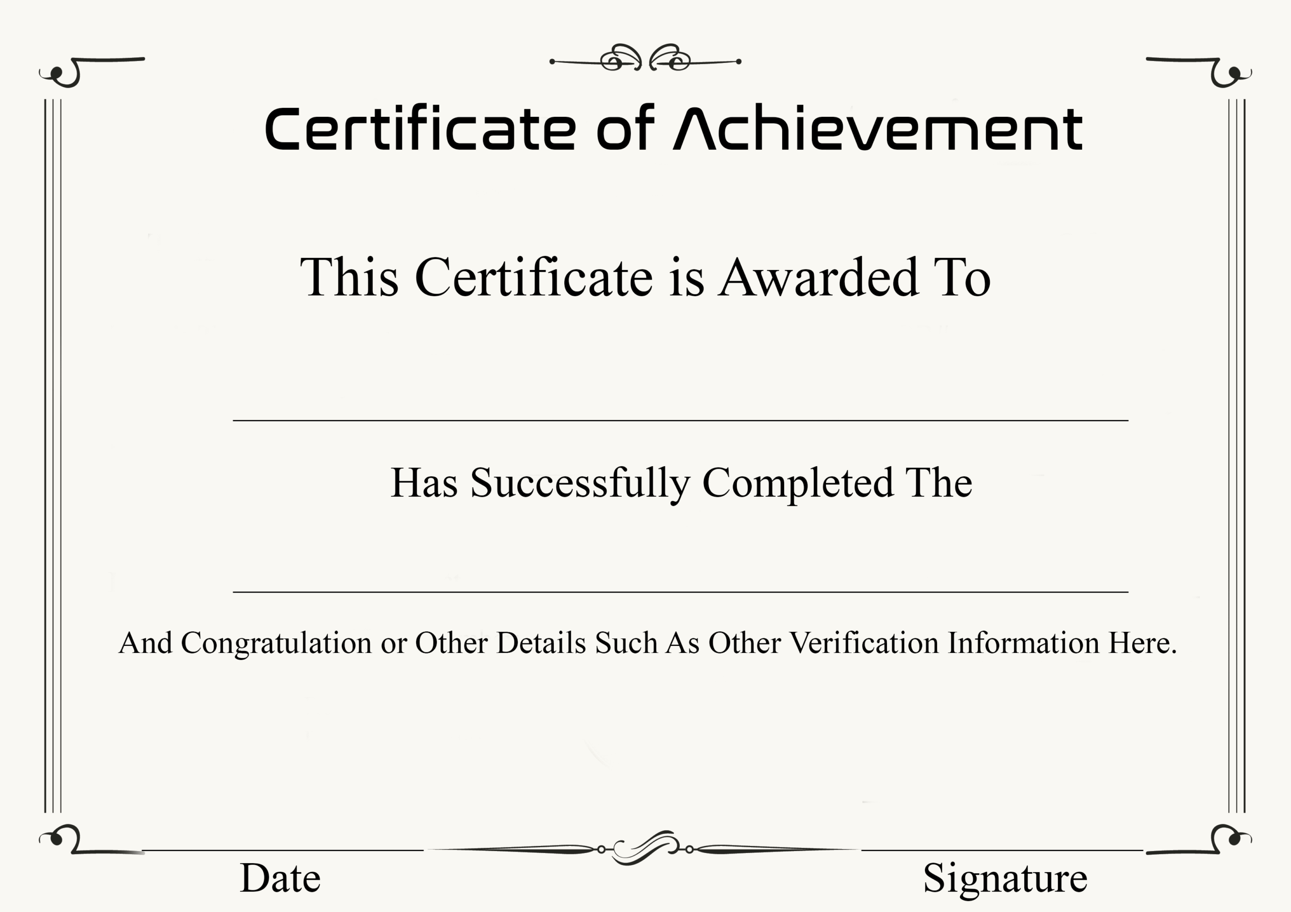 ❤️ Free Sample Certificate Of Achievement Template❤️ Intended For Certificate Of Achievement Army Template