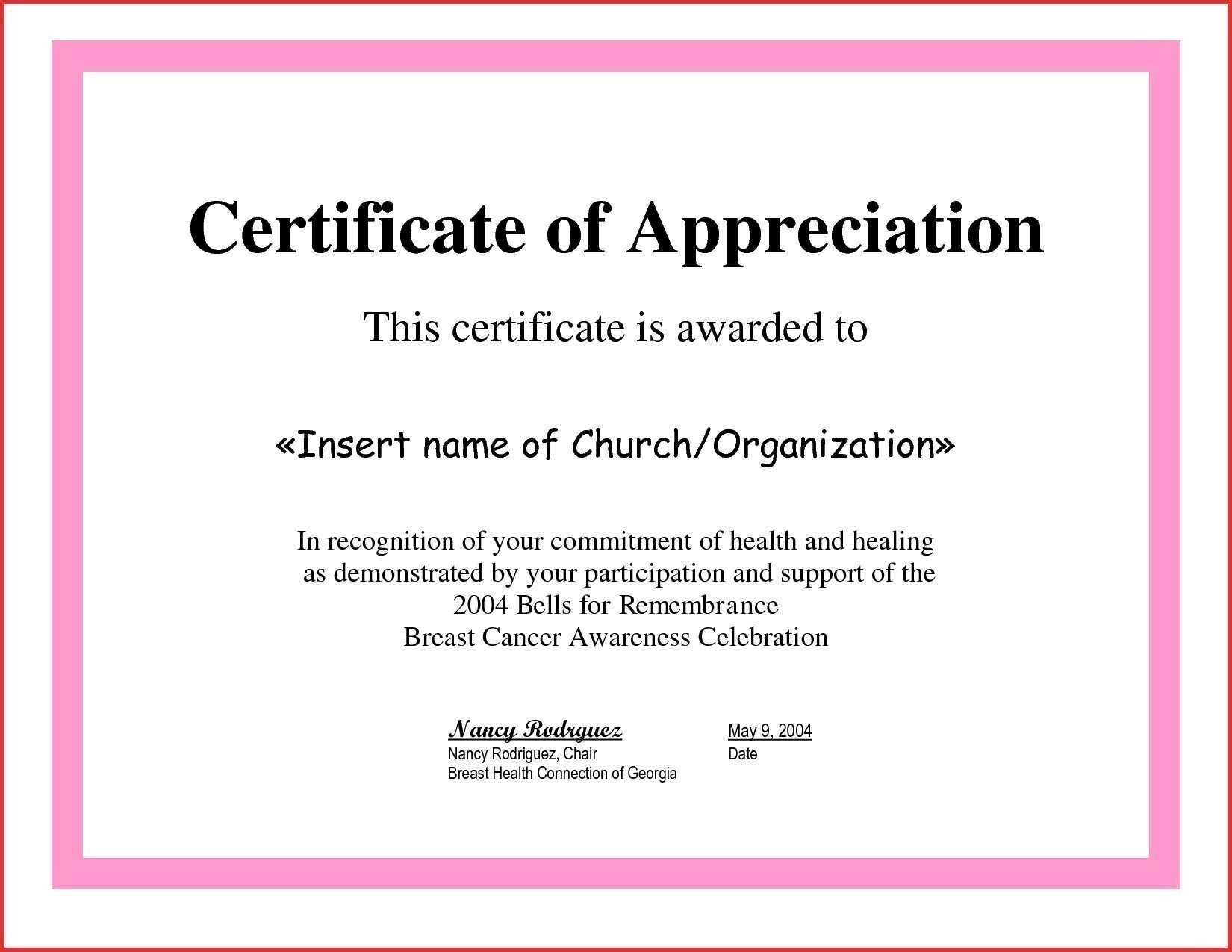 ❤️ Sample Certificate Of Appreciation Form Template❤️ With Regard To Volunteer Certificate Template