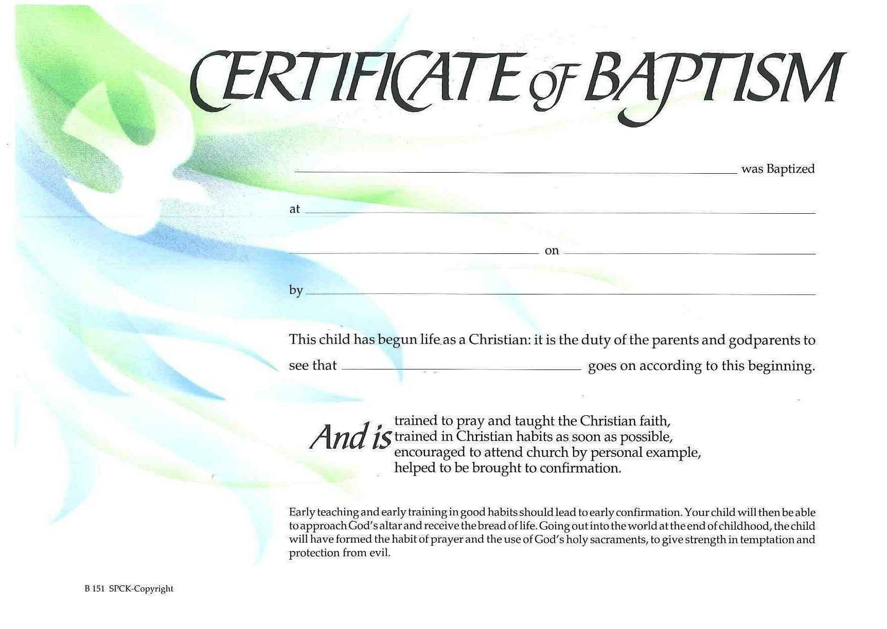 ❤️free Sample Certificate Of Baptism Form Template❤️ Pertaining To Christian Certificate Template