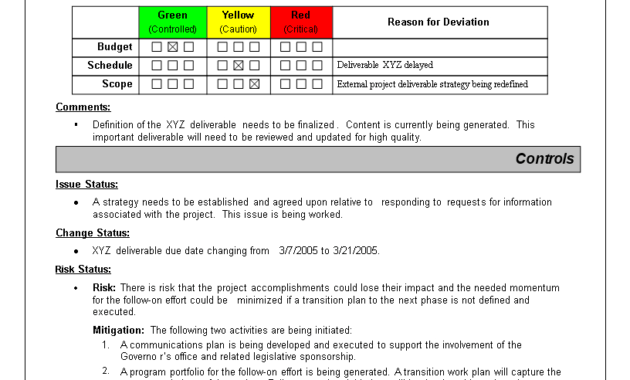 免费Monthly Status Report | 样本文件在Allbusinesstemplates pertaining to Monthly Status Report Template Project Management