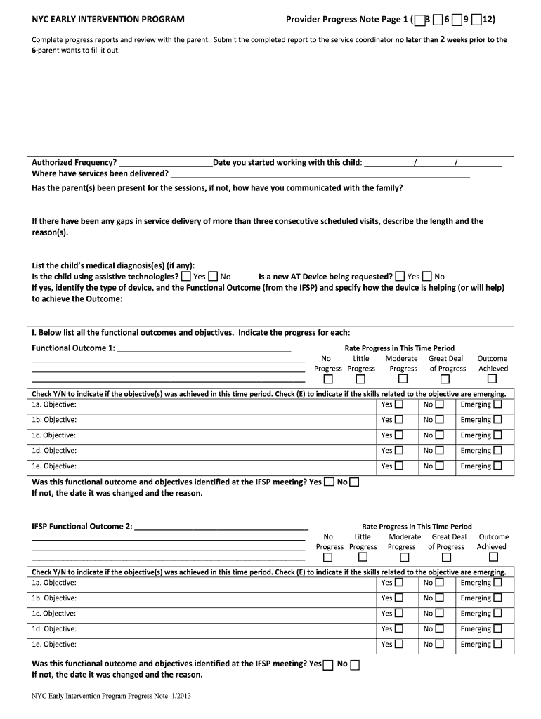 Early Intervention Progress Report - Fill Online, Printable Intended For Intervention Report Template