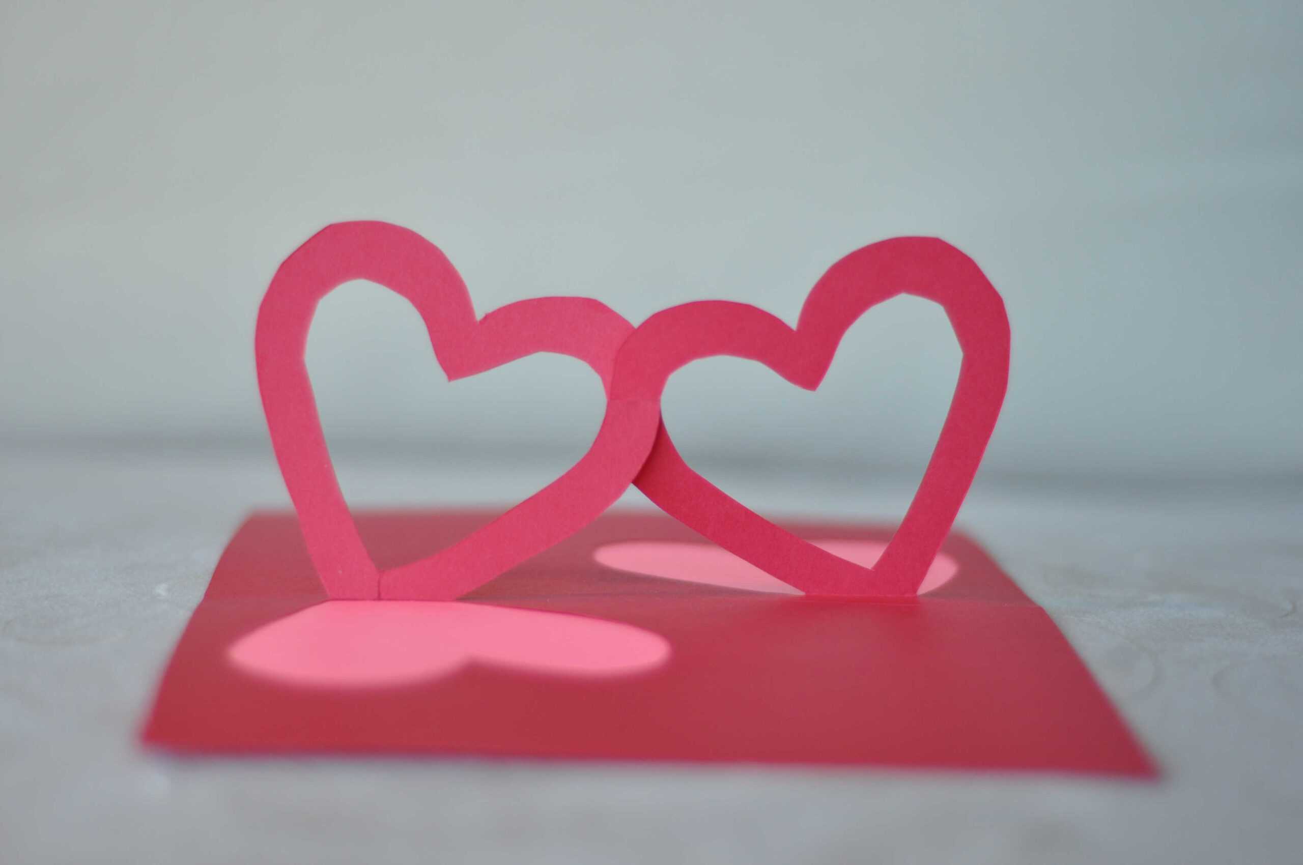 Easy Valentine's Day Pop Up Card: Linked Hearts Tutorial With Regard To Pop Out Heart Card Template