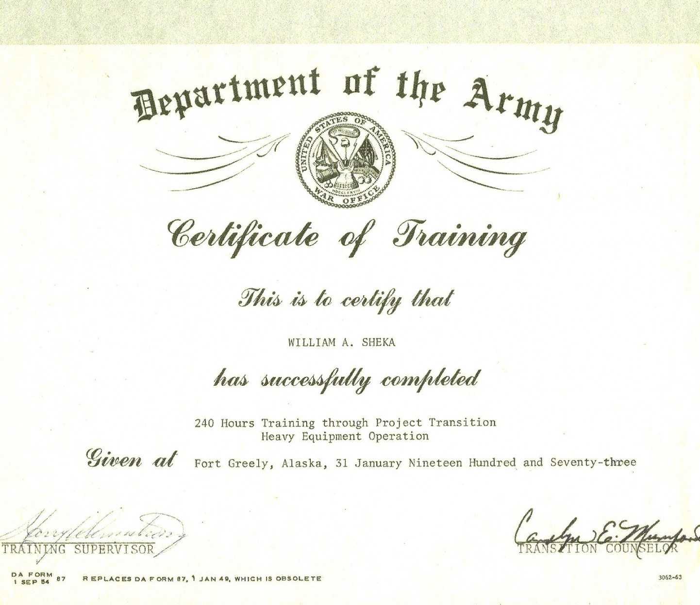 Editable Army Certificate Of Training Template Inside Promotion Certificate Template