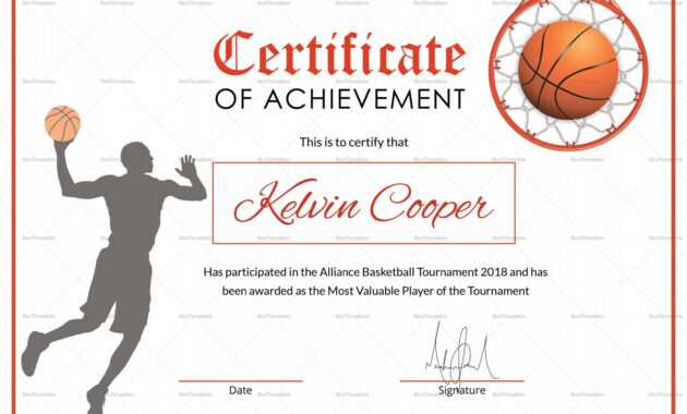 Editable Basketball Award Achievement Certificate Design regarding Sports Award Certificate Template Word