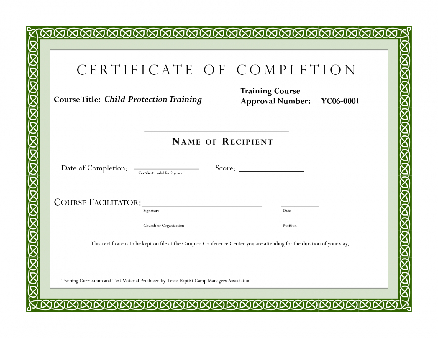 Editable Course Completion Certificate Template Certificate Within Continuing Education Certificate Template