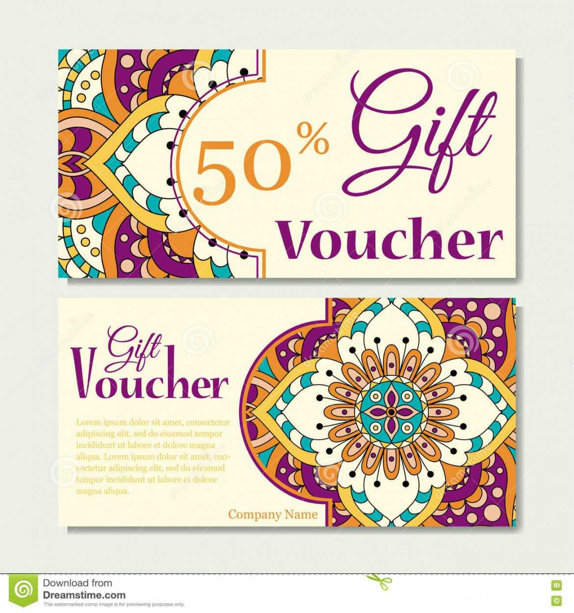 Editable Gift Voucher Template With Mandala Design Intended For Magazine Subscription Gift Certificate Template