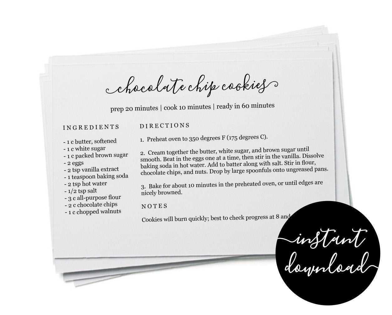 Editable Recipe Card Template – Printable Index Card Size With Regard To 4X6 Note Card Template