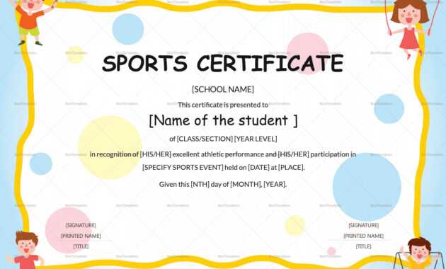 Editable Sports Day Certificate Template with regard to Player Of The Day Certificate Template