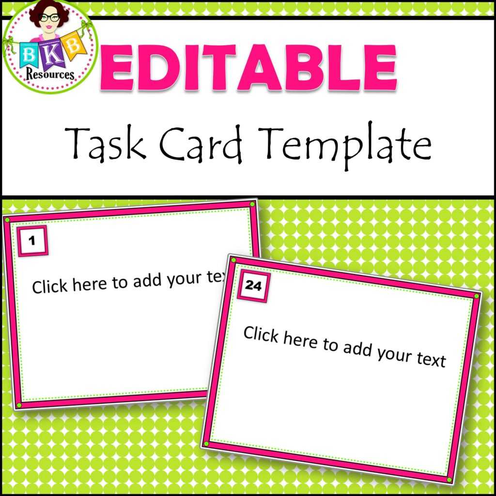 Editable Task Card Templates – Bkb Resources Intended For Task Cards Template