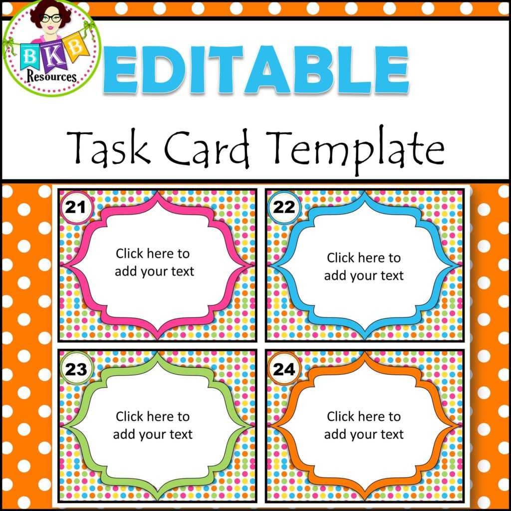 Editable Task Card Templates – Bkb Resources Pertaining To Task Card Template