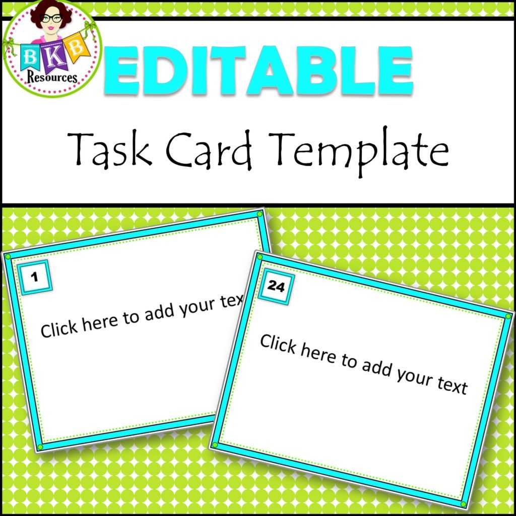 Editable Task Card Templates – Bkb Resources Regarding Task Cards Template