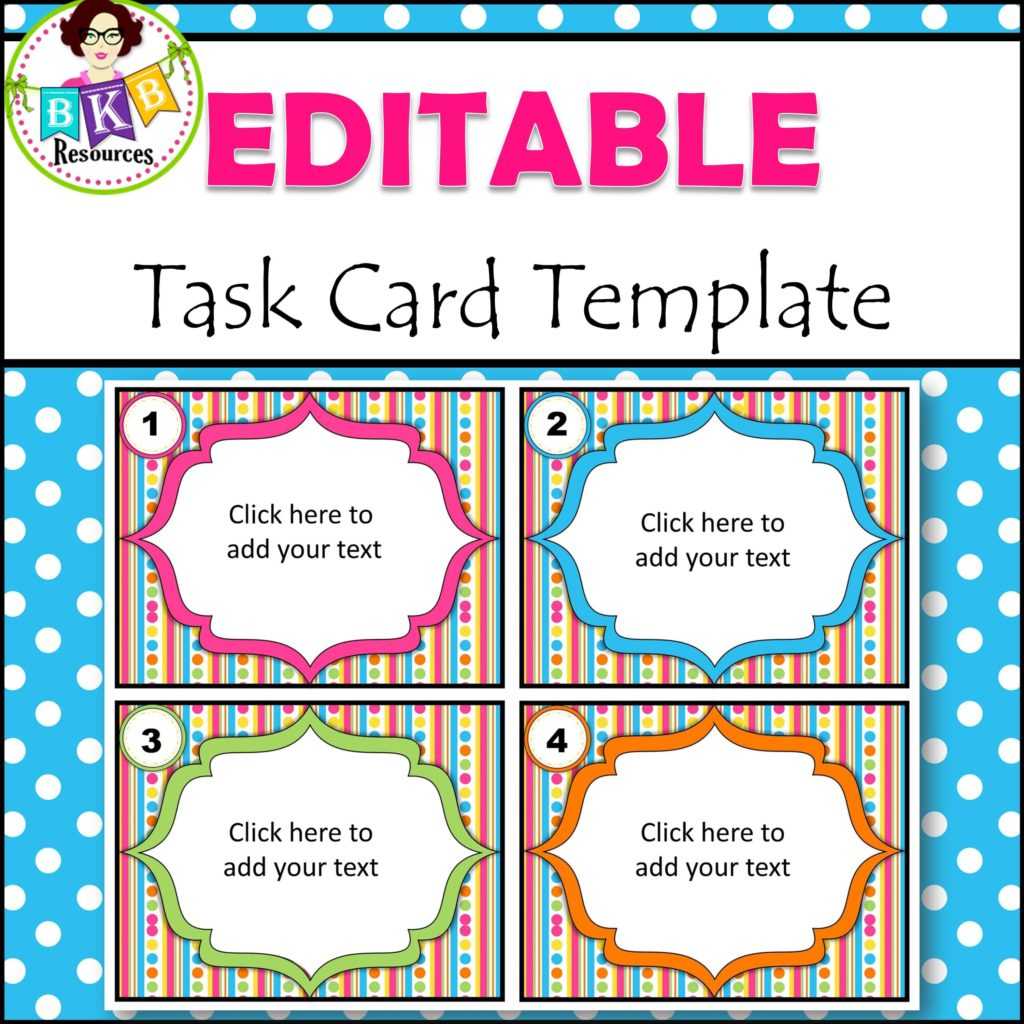 Editable Task Card Templates - Bkb Resources Throughout Task Card Template