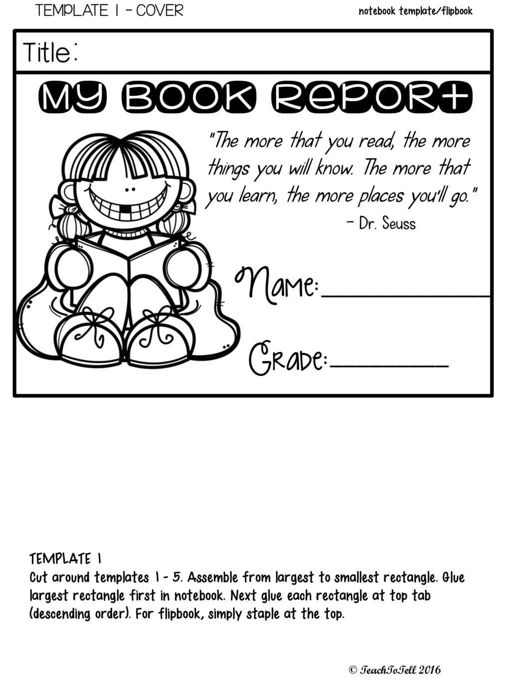 Editable Templates 3 Cover Options My Book Report Name Intended For Book Report Template Grade 1