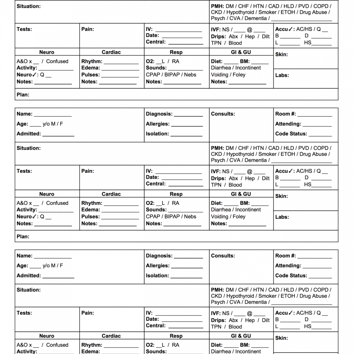 Editable This Free Mini Sbar Nursing Report Sheet Is A Within Med Surg Report Sheet Templates