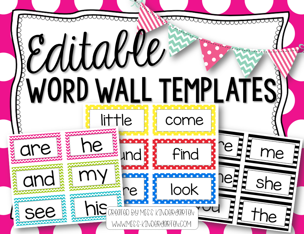 Editable Word Wall Templates! - Miss Kindergarten For Blank Word Wall Template Free