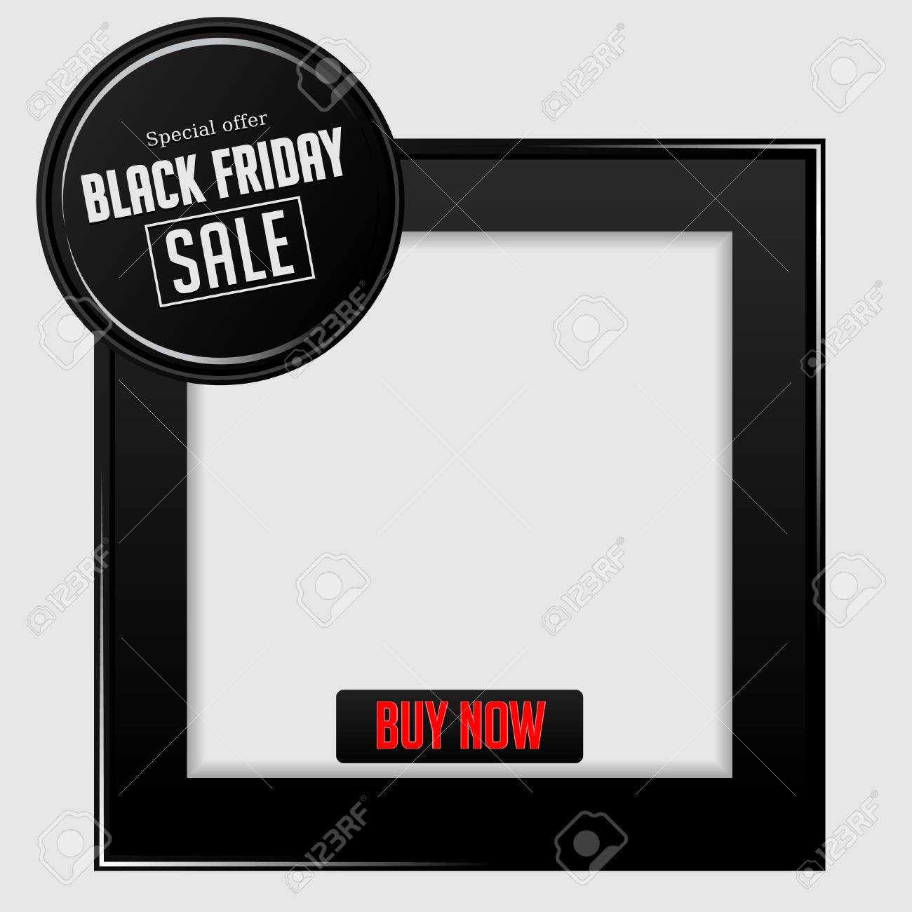 Elegant Black Friday Sale Black Frame Banner Template For Product.. Inside Product Banner Template