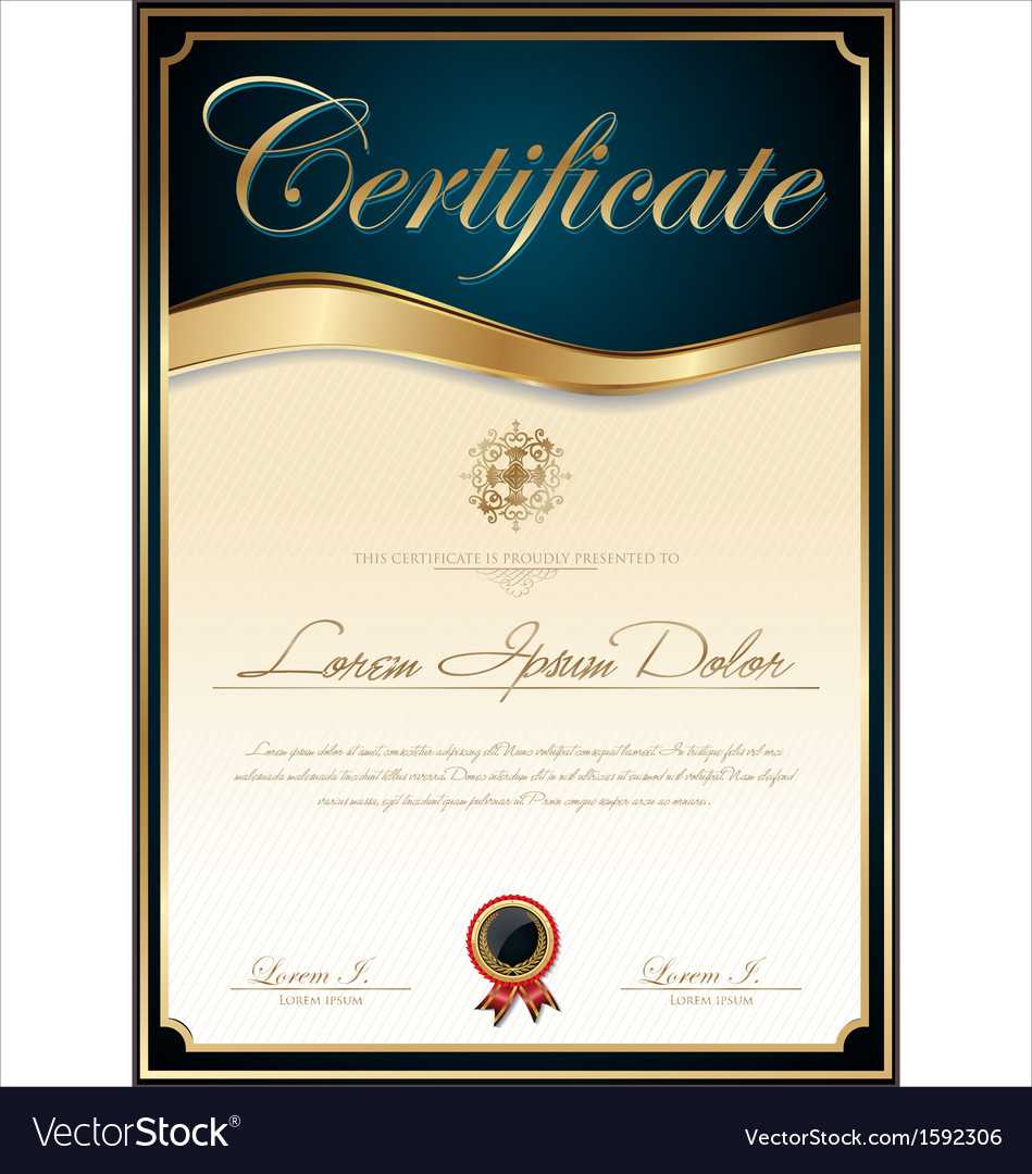 Elegant Blue Certificate Template With High Resolution Certificate Template