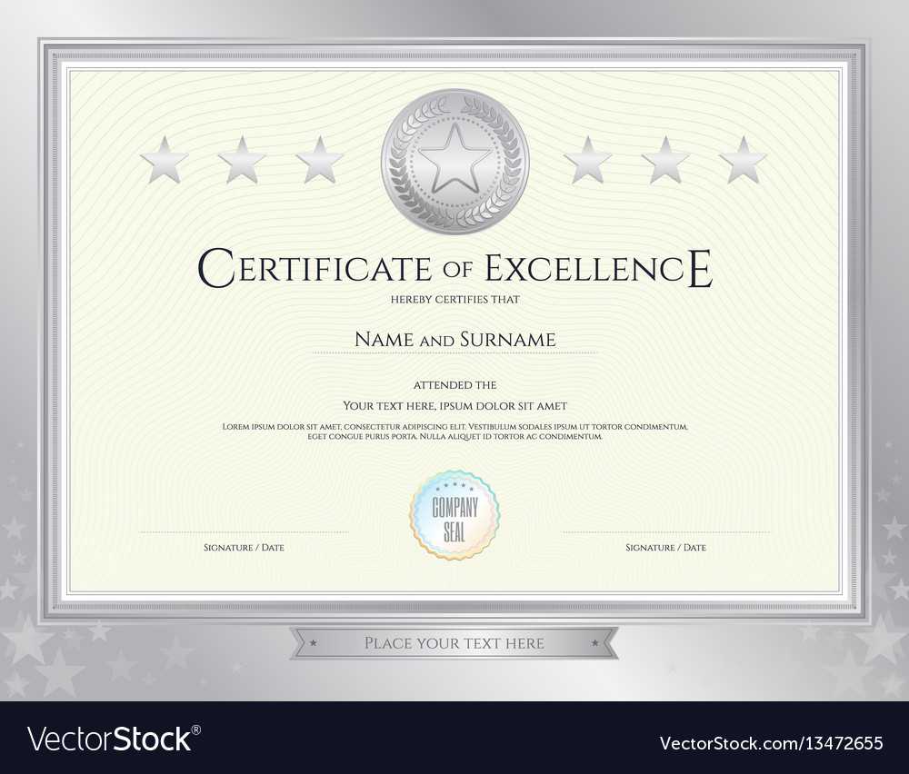 Elegant Certificate Template For Excellence Inside Commemorative Certificate Template