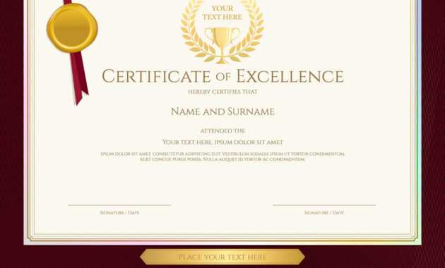 Elegant Certificate Template For Excellence intended for Elegant Certificate Templates Free