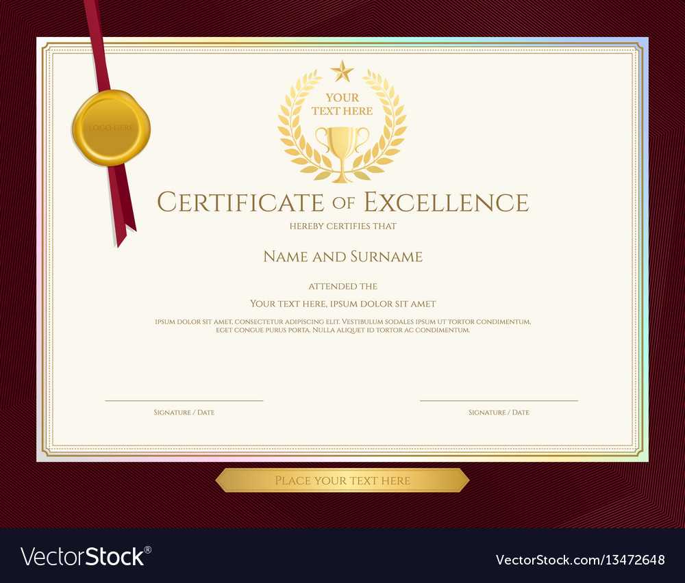 Elegant Certificate Template For Excellence Intended For Elegant Certificate Templates Free