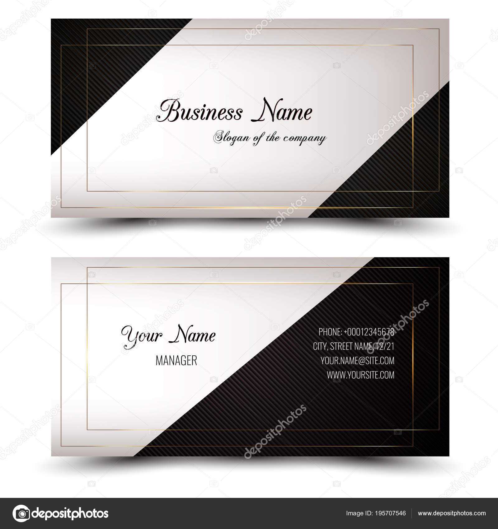 Elegant Vector Business Card Name Card Horizontal Simple In Place Card Size Template