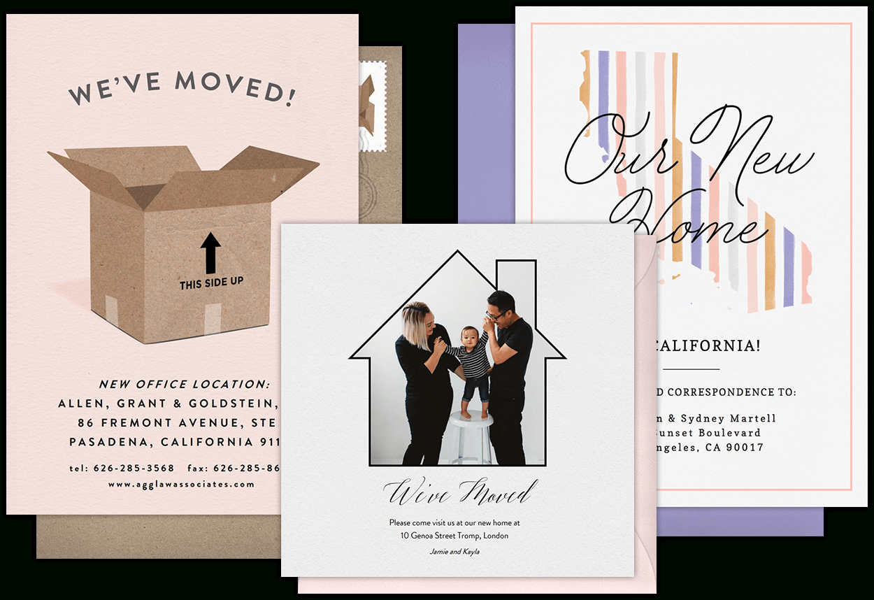 Email Online Moving Announcements That Wow! | Greenvelope Intended For Moving House Cards Template Free
