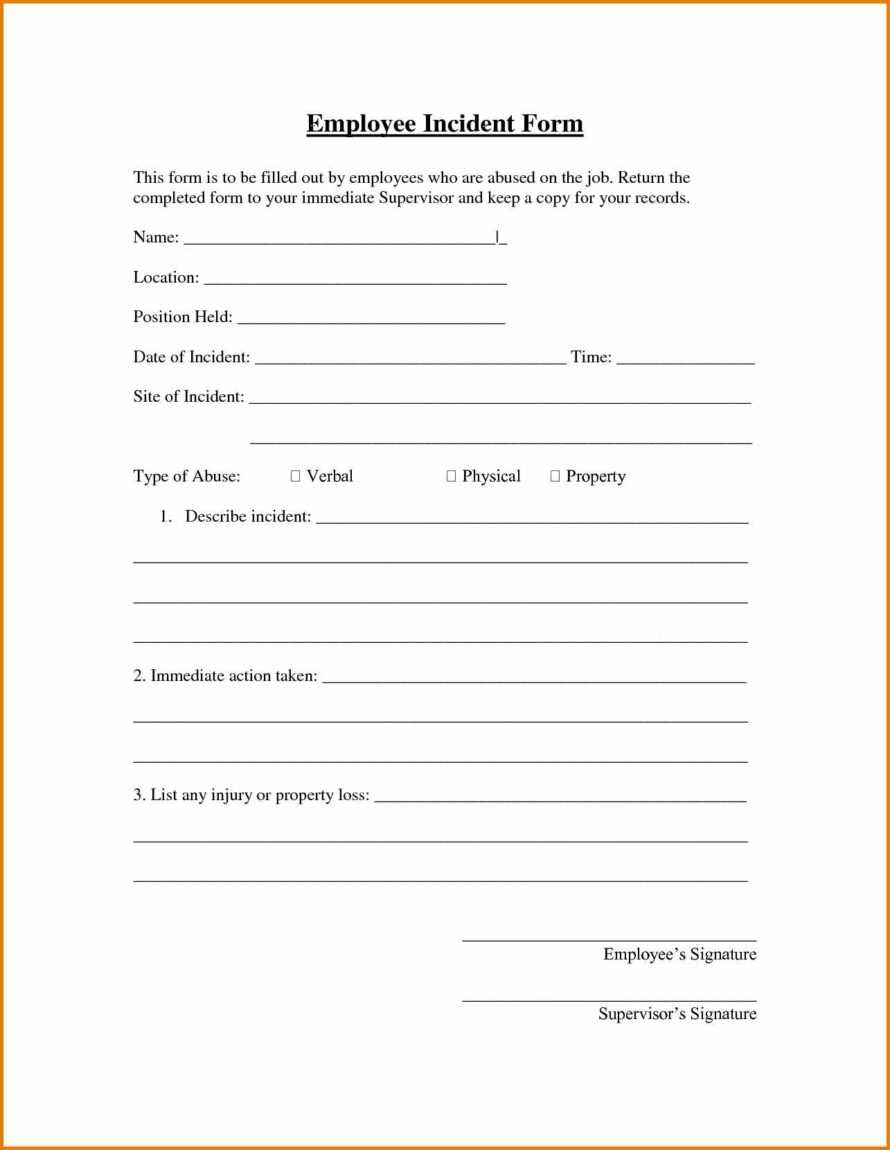 Employee Incident Report Forms Apcc2017 Intended For Employee Incident Report Templates