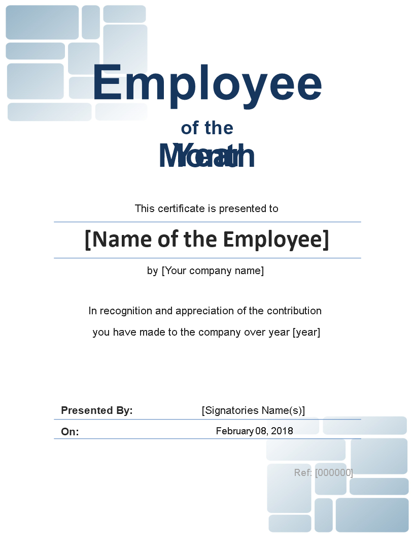 Employee Of The Month Certificate Photo Portrait | Templates At With Employee Of The Month Certificate Templates