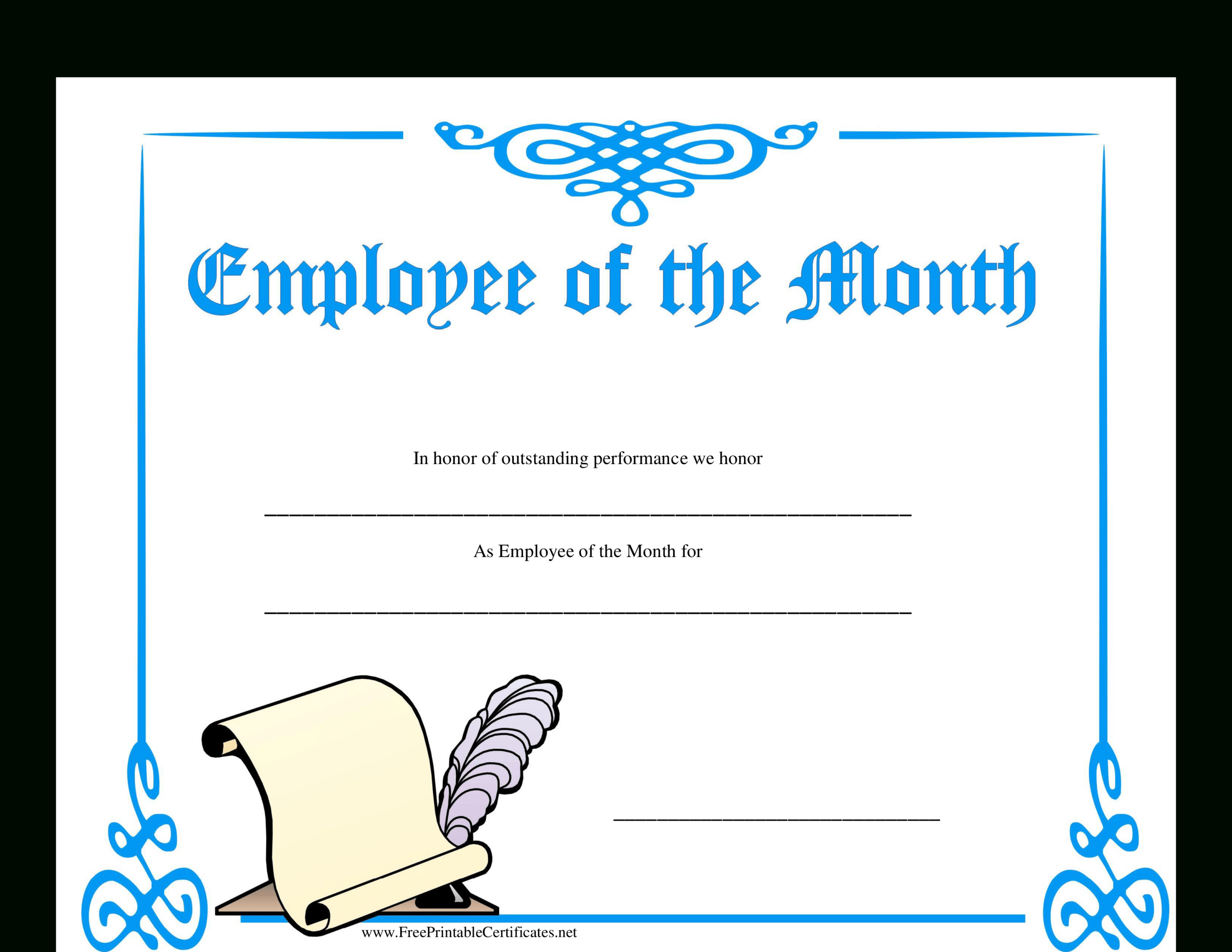 Employee Of The Month Certificate | Templates At Throughout Free Printable Student Of The Month Certificate Templates