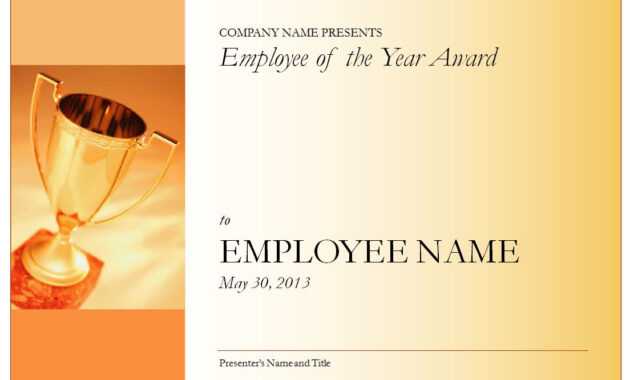 Employee Of The Year Certificate intended for Employee Of The Year Certificate Template Free