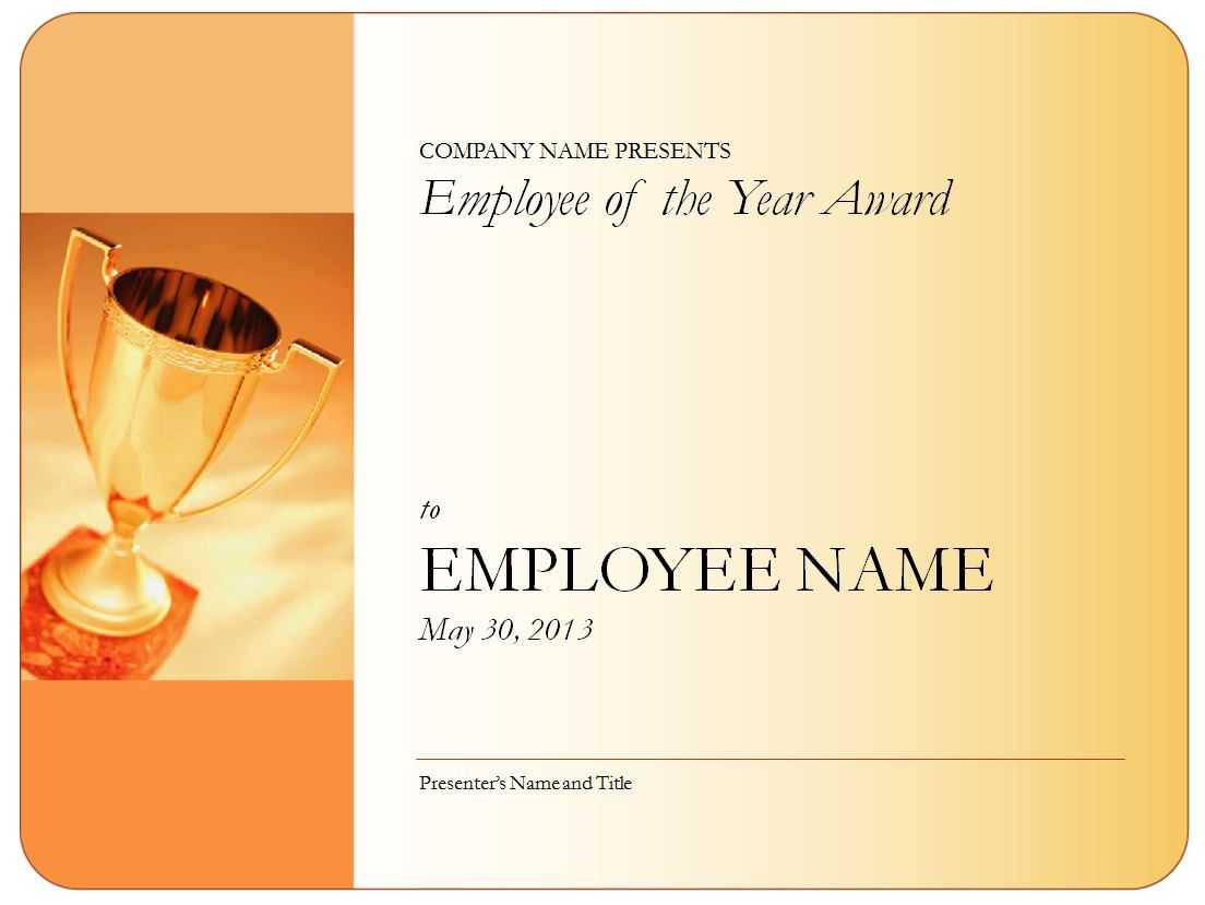 Employee Of The Year Certificate Intended For Employee Of The Year Certificate Template Free