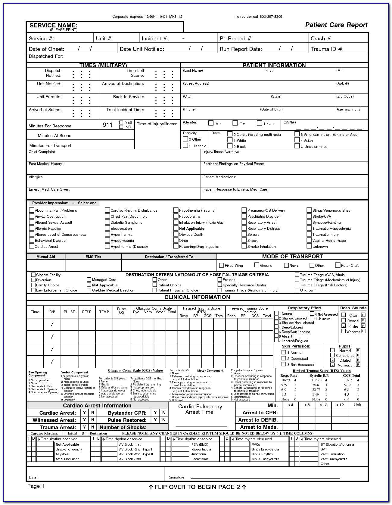 Emt Patient Care Reports Forms – Form : Resume Examples Pertaining To Patient Care Report Template