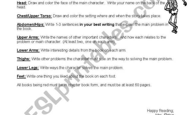 English Worksheets: Story Skeleton intended for Story Skeleton Book Report Template