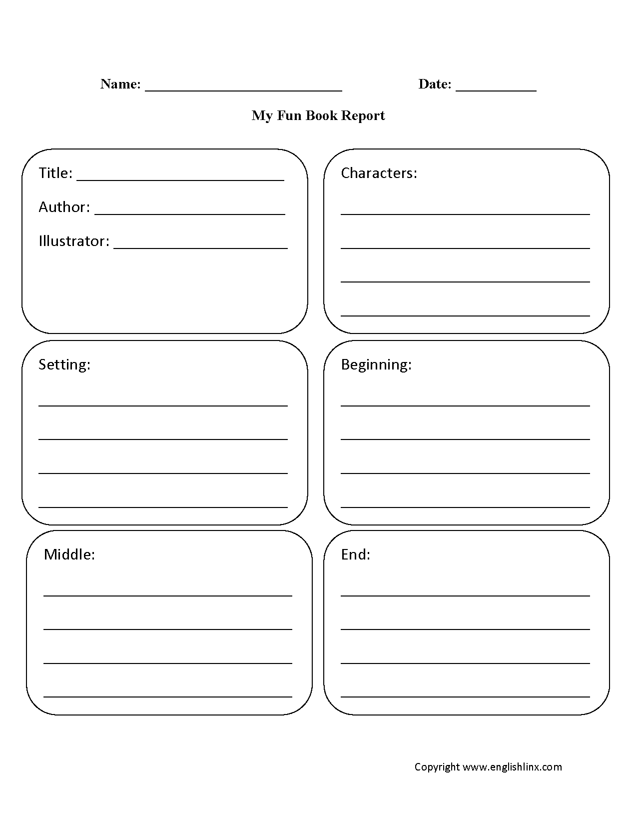Englishlinx | Book Report Worksheets In 1St Grade Book Report Template