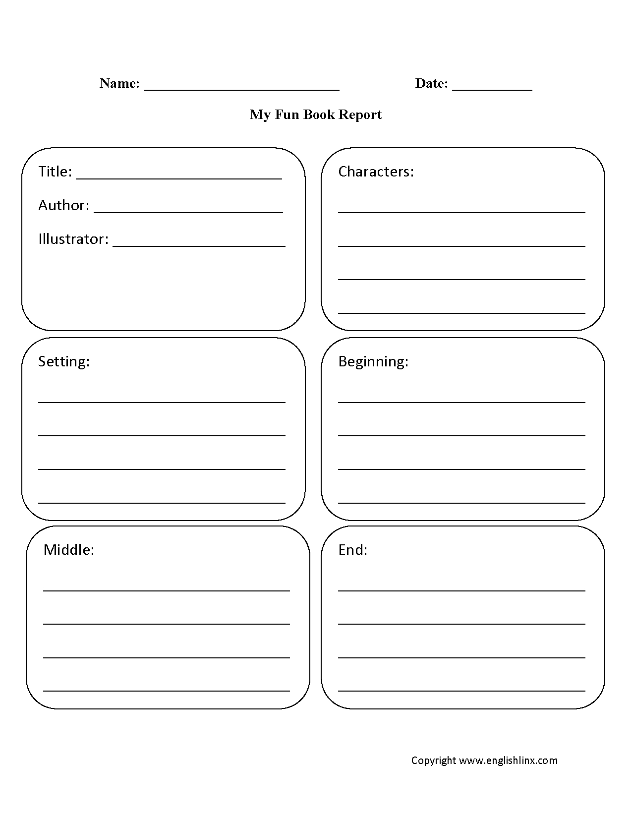 Englishlinx | Book Report Worksheets With Regard To 6Th Grade Book Report Template