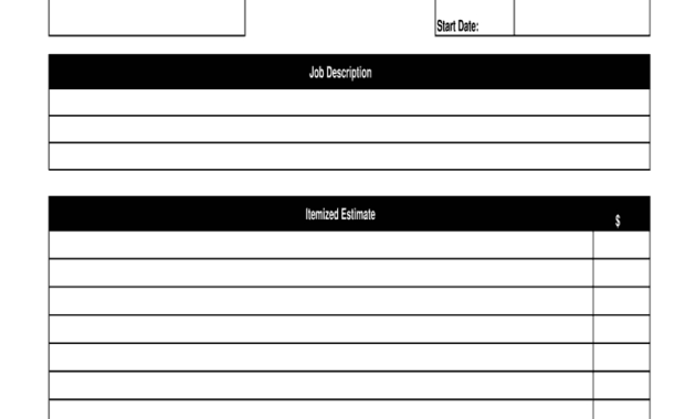 Estimate Form Free - Zohre.horizonconsulting.co throughout Blank Estimate Form Template