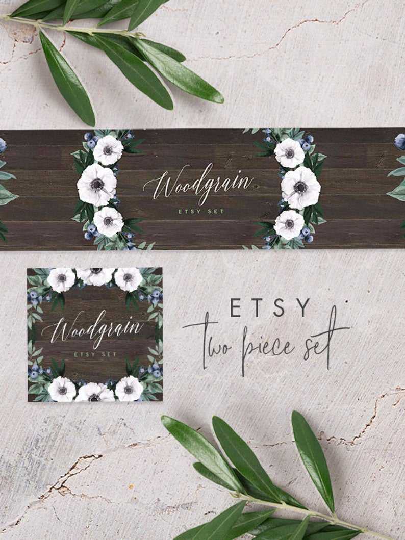 Etsy Banner & Avatar Template, Custom Listing, Reserved, Sale, Banner,  Templett, Green, Pretty, Paint, Watercolor, Wooden, Woodgrain In Etsy Banner Template