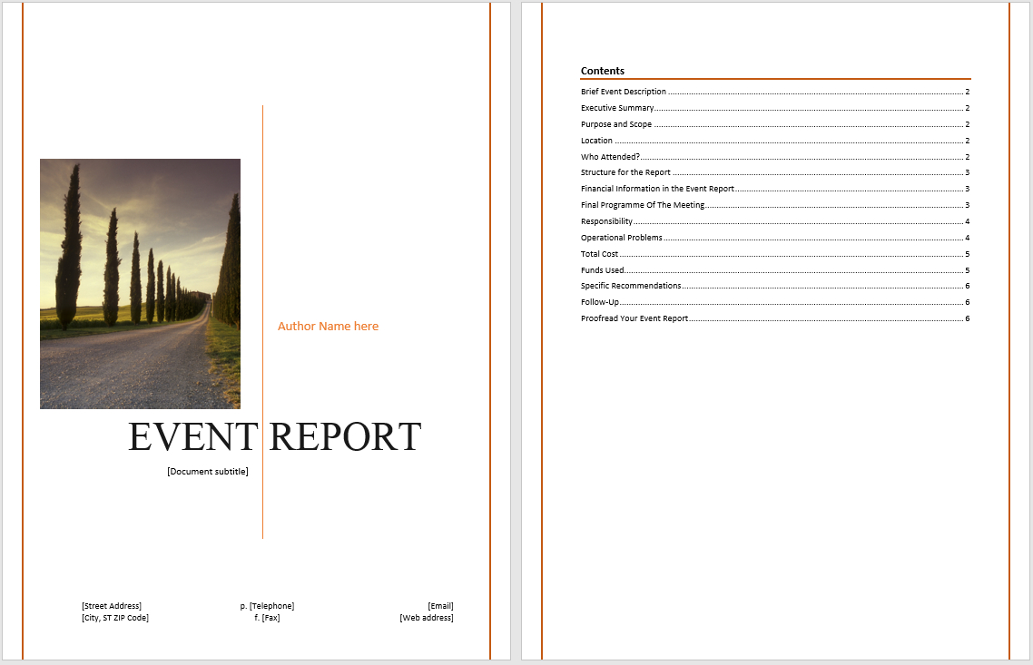 Event Report Template – Microsoft Word Templates With Regard To After Event Report Template