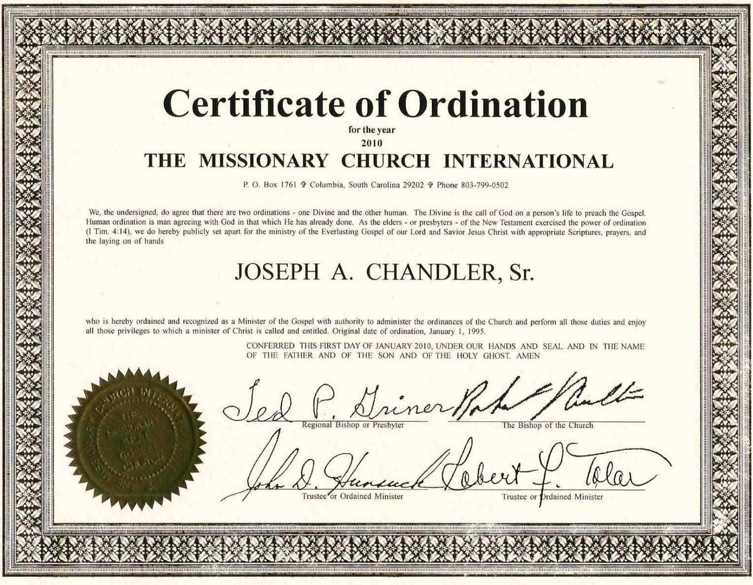 Exceptional Printable Ordination Certificate | Dan's Blog Inside Ordination Certificate Templates