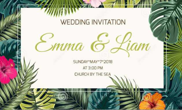 Exotic Tropical Jungle Wedding Event Invitation Stock Vector regarding Event Invitation Card Template