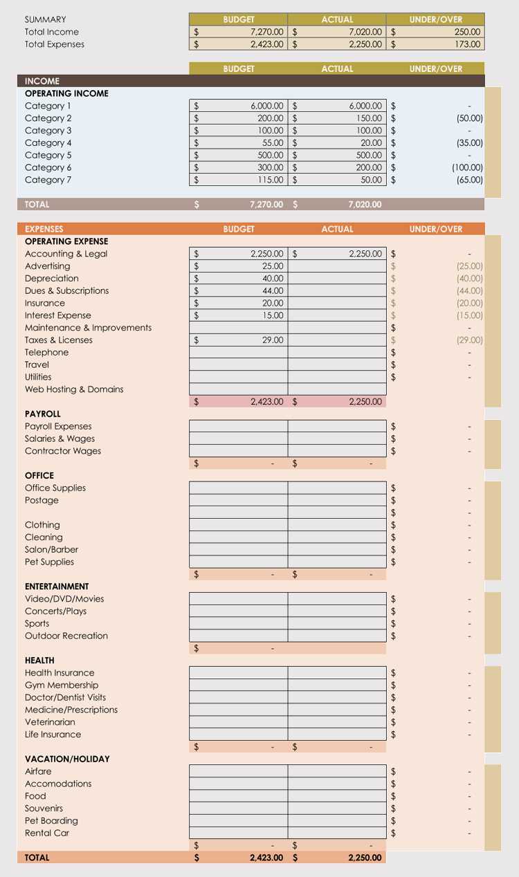 Expense Record & Tracking Sheet Templates (Weekly, Monthly) For Quarterly Expense Report Template