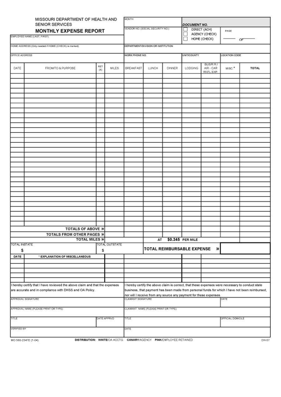 Expense Report Template Expenses Spreadsheet Templates To Regarding Monthly Expense Report Template Excel