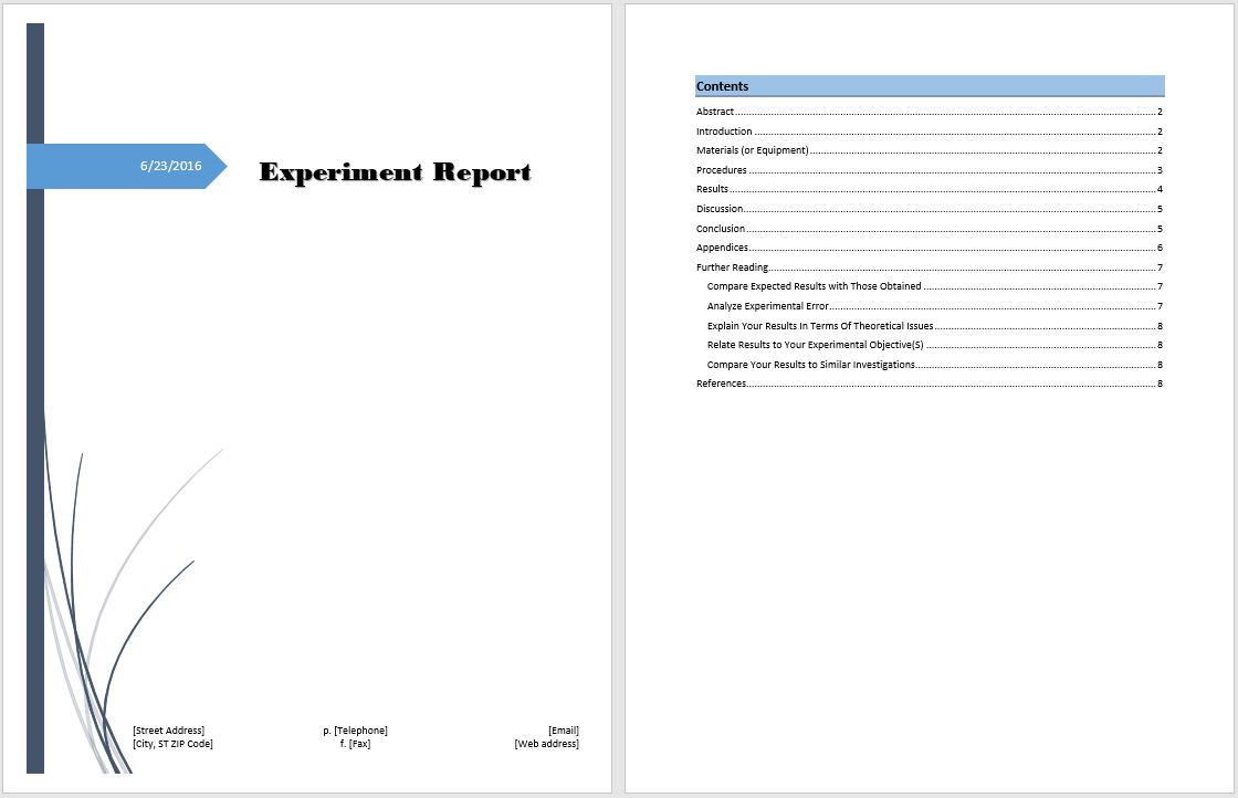 Experiment Report Template - Microsoft Word Templates With Regard To Word Document Report Templates