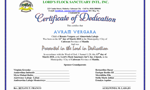 F096280 30 Baby Dedication Certificate Templates throughout Baby Dedication Certificate Template