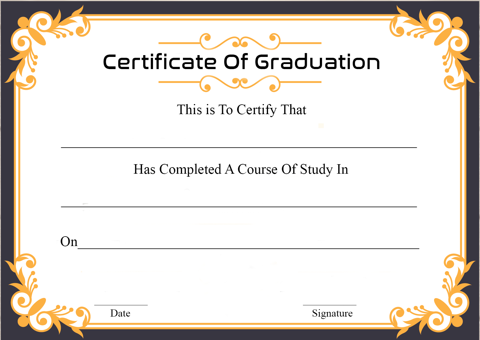 🥰free Certificate Template Of Graduation Download🥰 For College Graduation Certificate Template