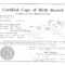 🥰free Printable Certificate Of Birth Sample Template🥰 With Baby Death Certificate Template