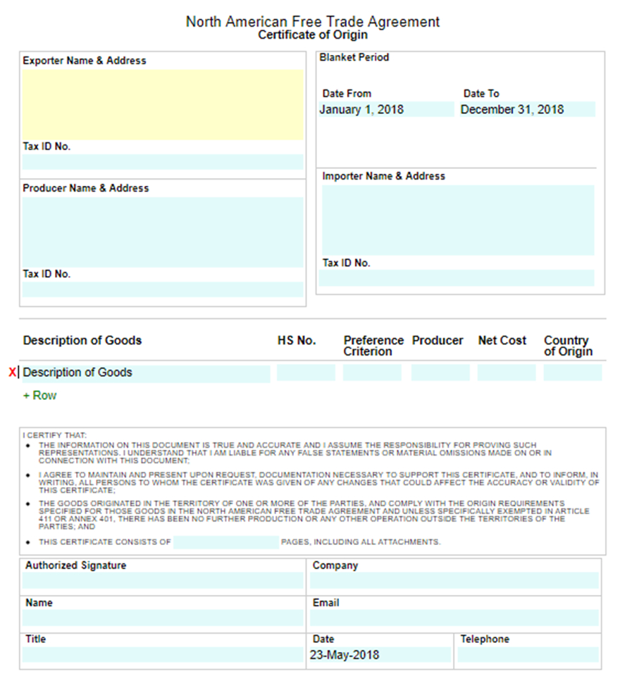 🥰free Printable Certificate Of Origin Form Template [Pdf With Regard To Certificate Of Origin For A Vehicle Template